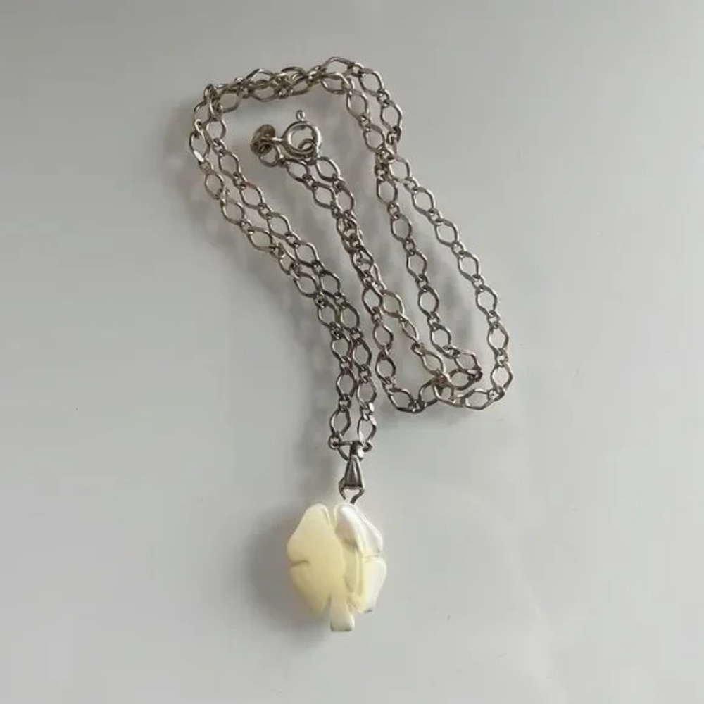 Genuine 925 Sterling Silver Necklace with 4-Leaf Clover Charm